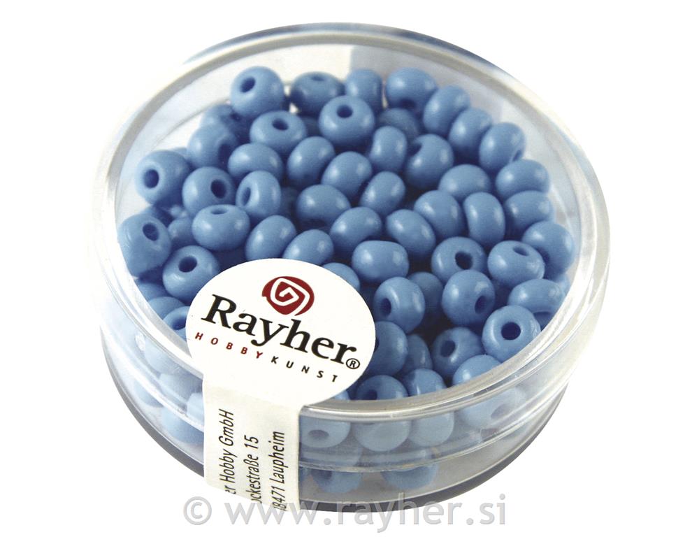 Indian beads, 4,5 mm o, light blue, box