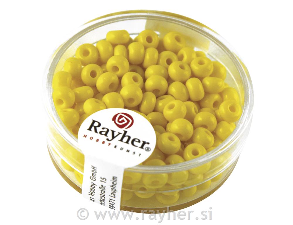Perle indijanske, 4,5 mm o, žuti, 17g