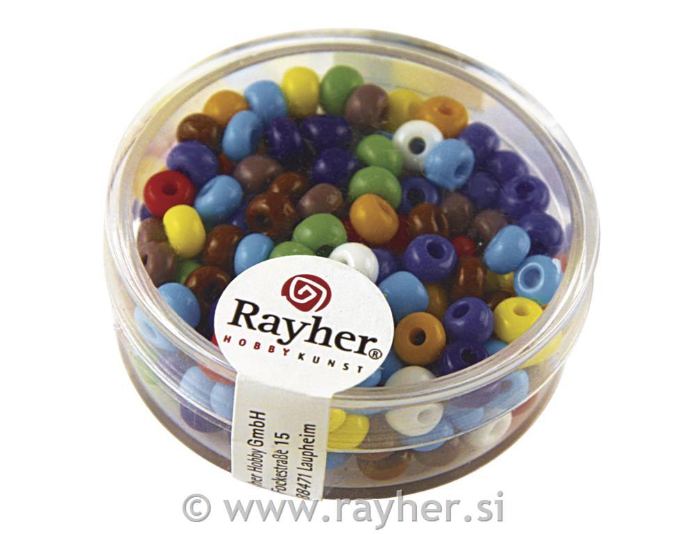 Indian beads, 4,5 mm o, mixed, box 17g