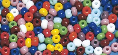 Indian beads, 4,5 mm o, mixed, box 17g