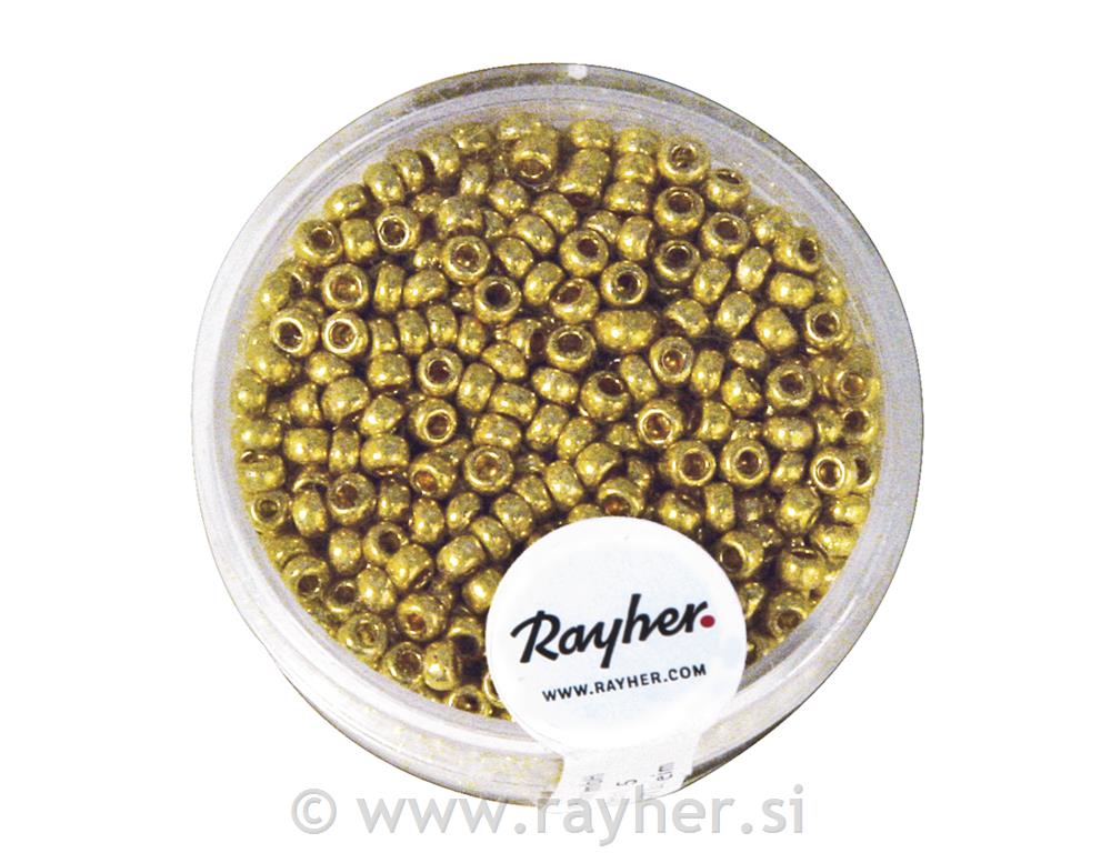 Perle s kovinskim leskom, 2,6 mm o, zlate, 17g