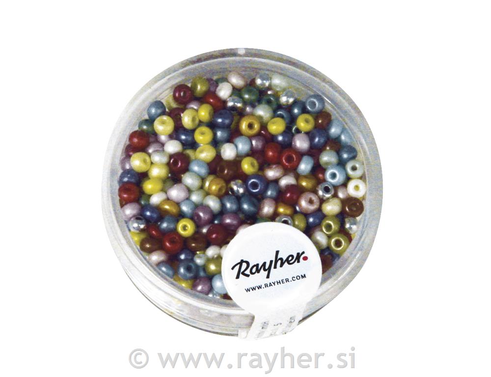 Perle s kovinskim leskom, 2,6 mm o, mešane, 17g
