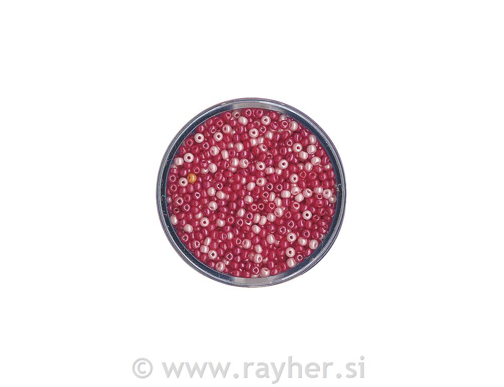Perle mešane, 17 g, roza barve, 2,6 mm o