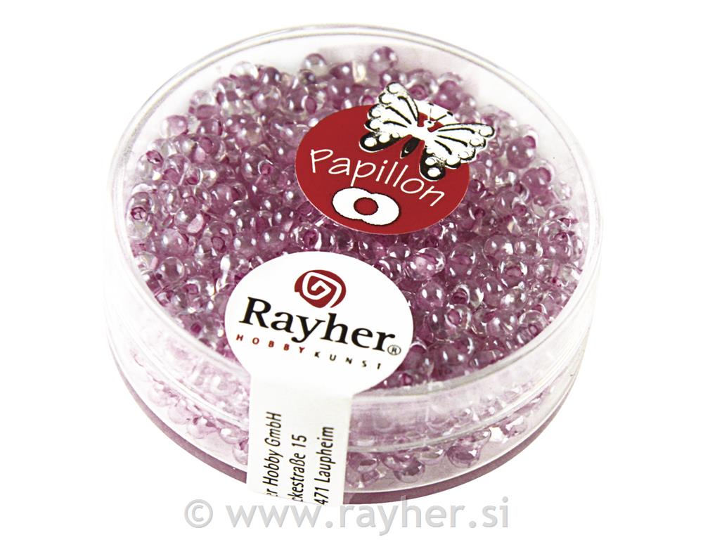 Perle leptiri, 2x4 mm, lila, 18 g