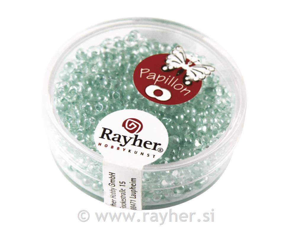 Perle leptiri, 2x4 mm, menta zelena, 18g