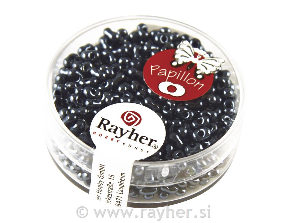 Perle leptiri, 2x4 mm, antracit, 18 g