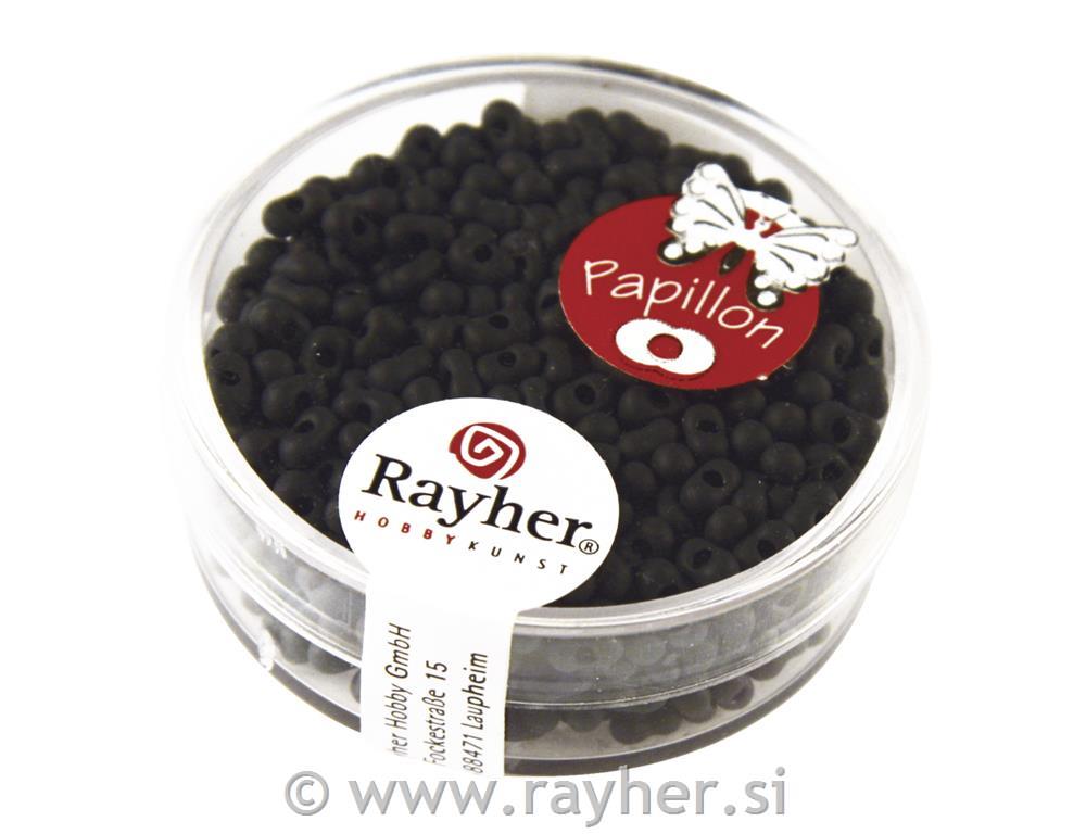 Papillon-Rocailles, 2x4 mm , soft black,