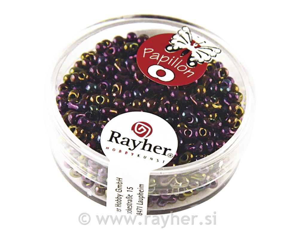 Papillon-Rocailles, 2x4 mm , amethyst, b