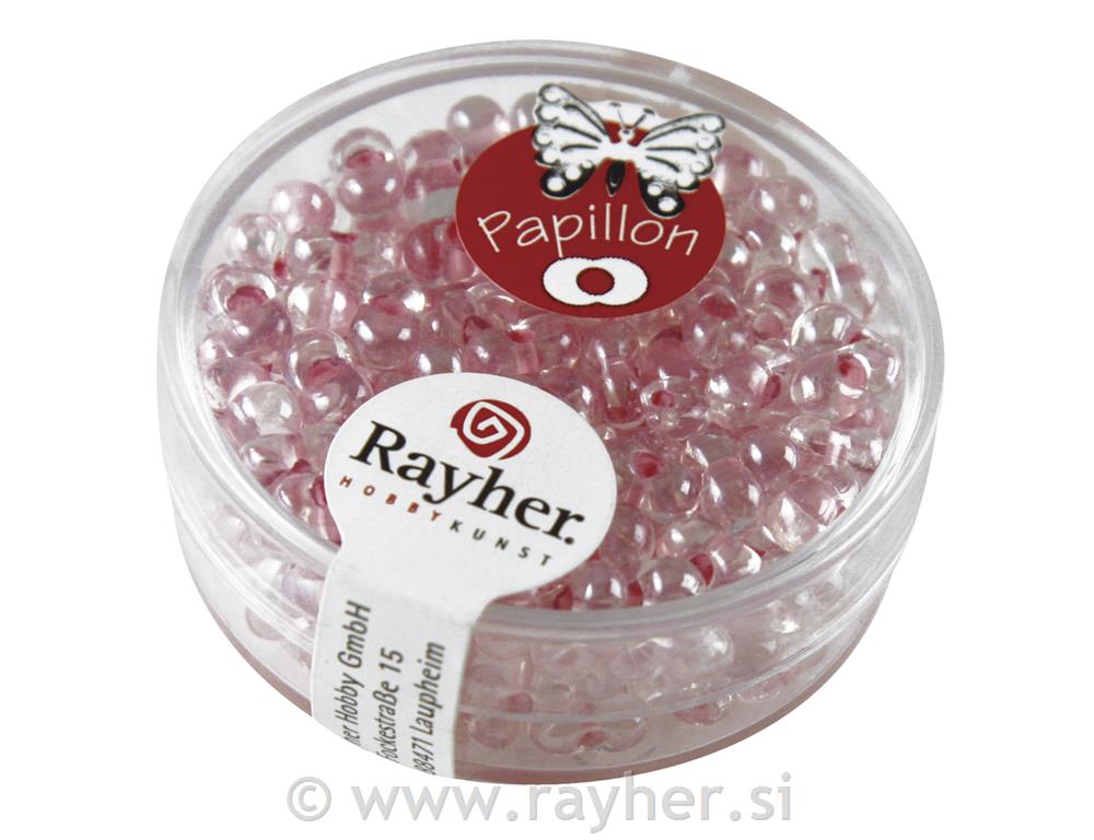 Perle leptiri 3,2x6,5 mm sv.roza, 18 g