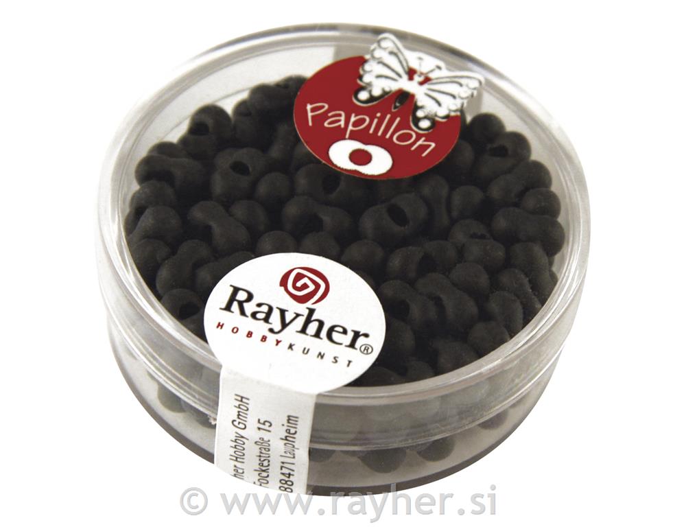 Perle metulji, 3,2x6,5 mm, nežno črne, 18 g