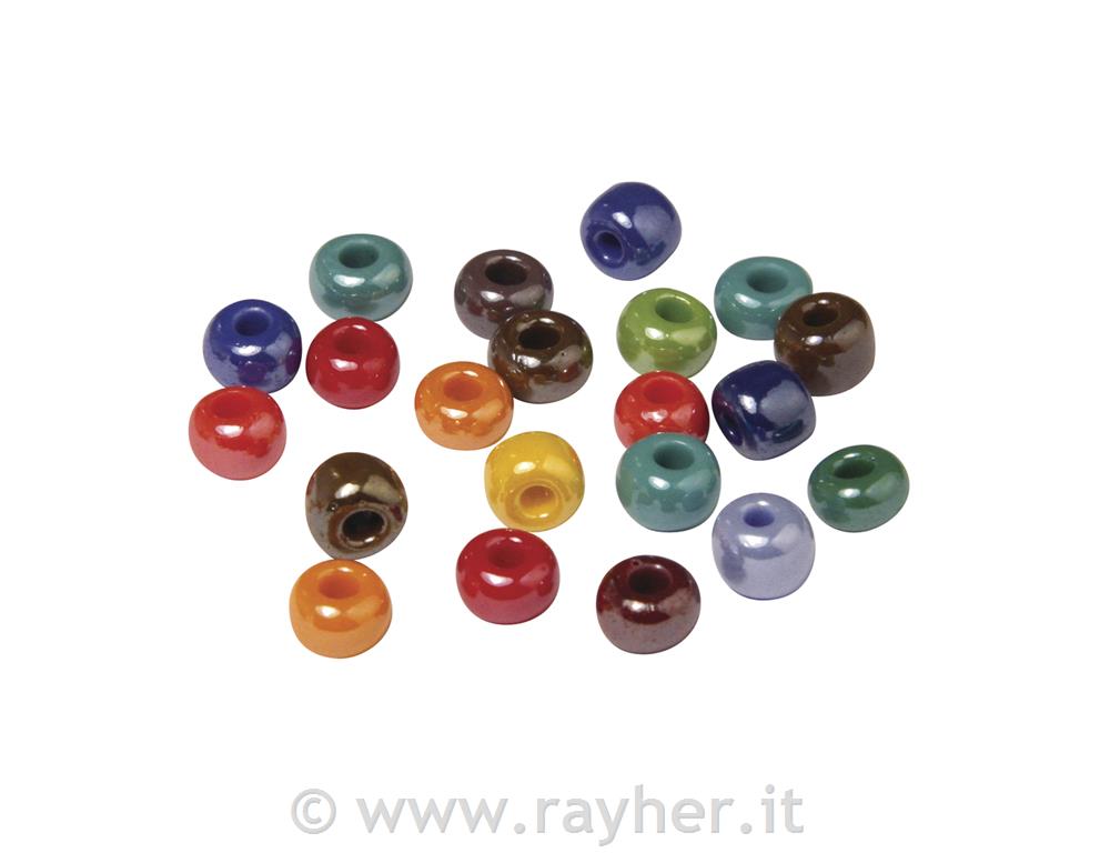 Steklene perle z veliko lunkjo, opak, mešane, o 6,7 mm, 55g