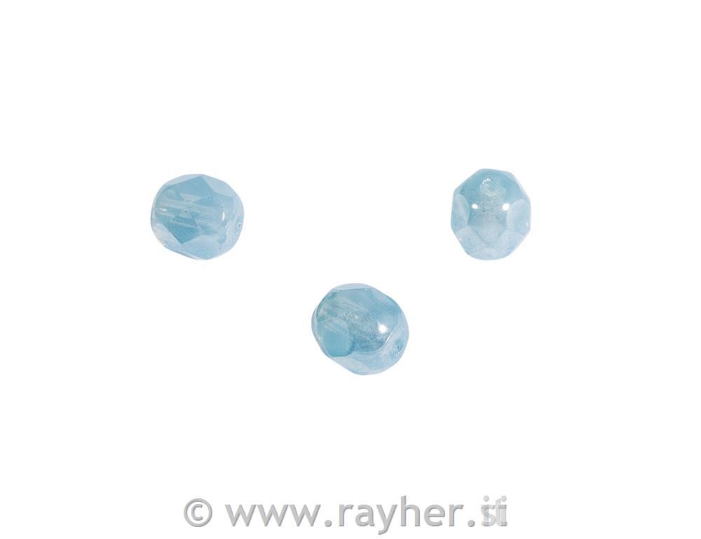 Perle brušeno staklo, 6 mm, aqua opak, 50 kom