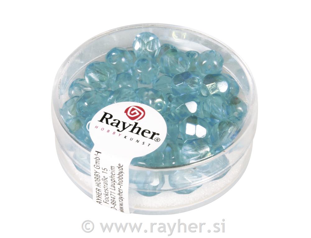 Polished glass beads, 6 mm o, iridescent