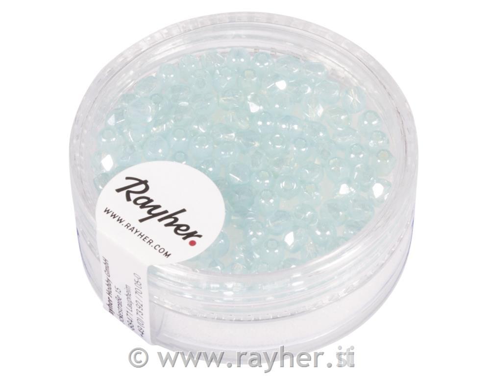 Perle steklene brušene, 3mm, aqua opak, 100 kos