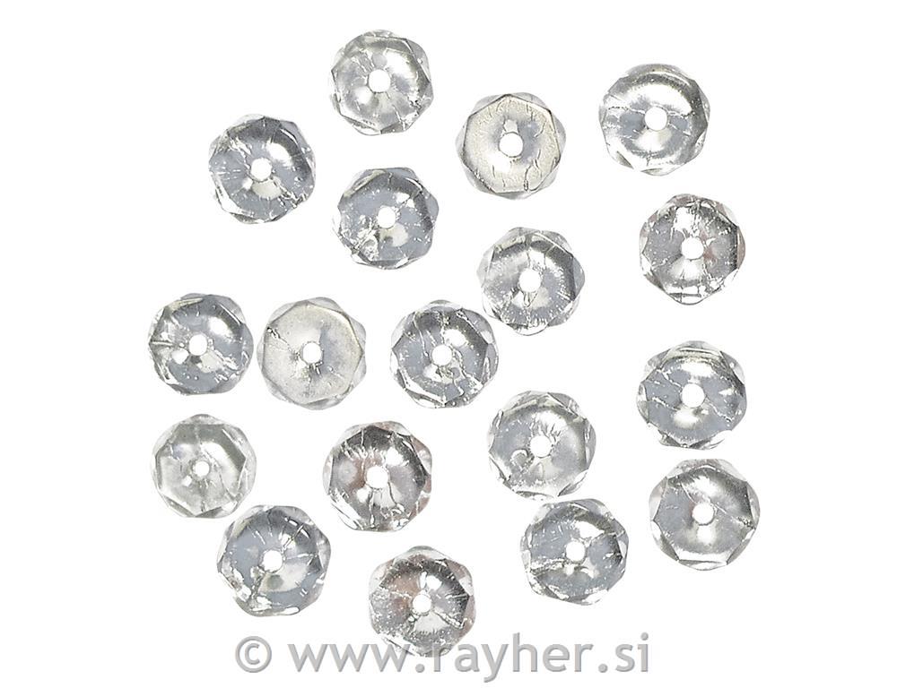 Perle brušeno staklo okruglo, 6x3mm