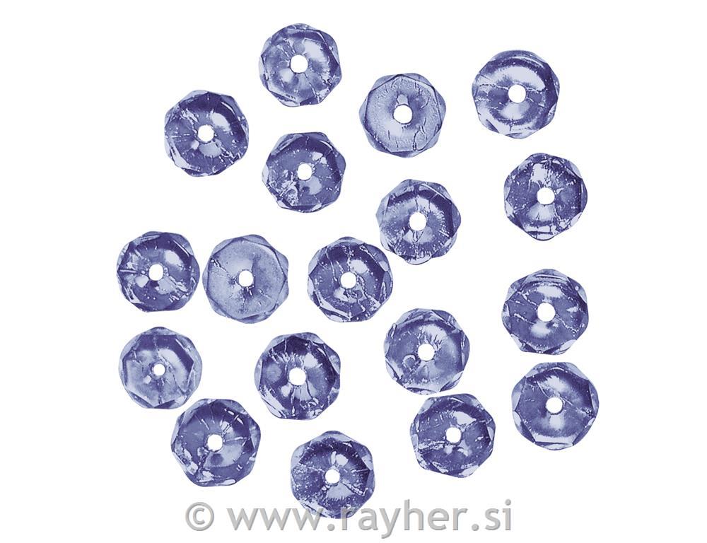 Glass crystal bead round, saphire, 6x3mm