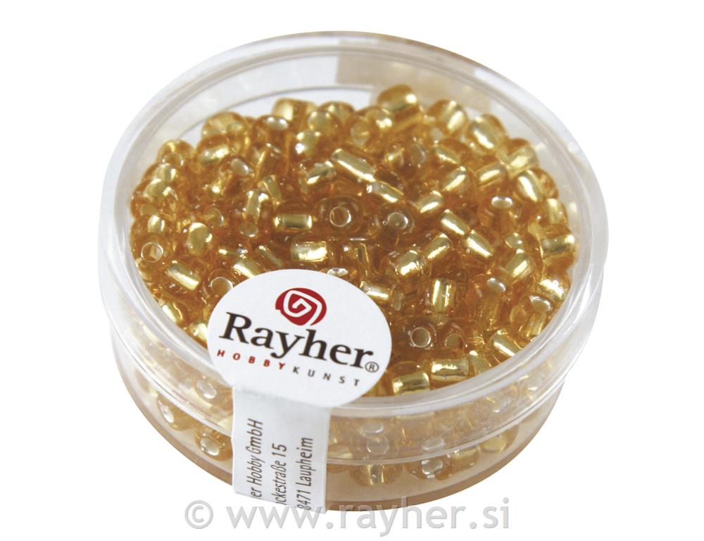 Perle, 4 mm o, srebrno središte, zlatne,17g