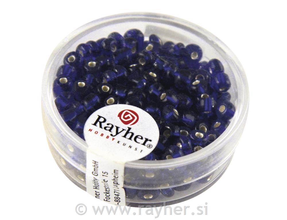 Rocailles, 4 mm o, with silver inlet, da