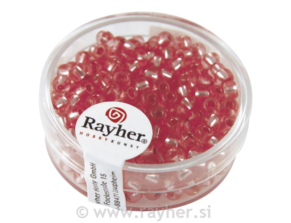 Perle, 4 mm o, srebrno središte, roza, 17 g