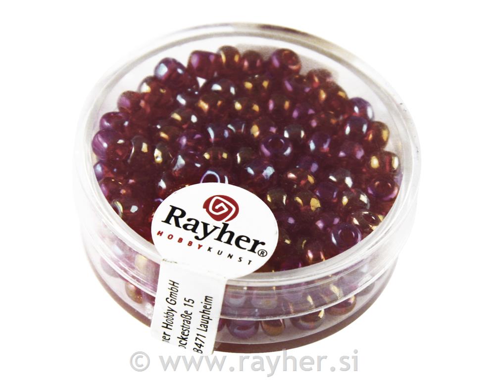 Perle, 4 mm o, srebrno središte, rubin,17 g