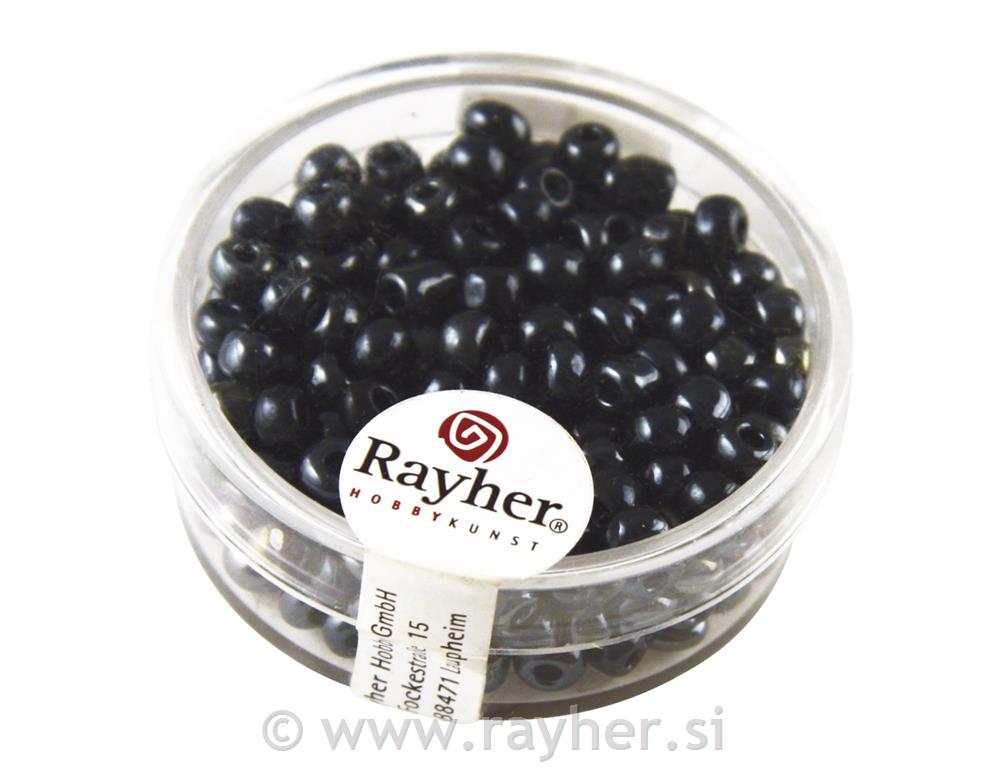 Perle, 4 mm o, srebrno središte, hematit, 17 g