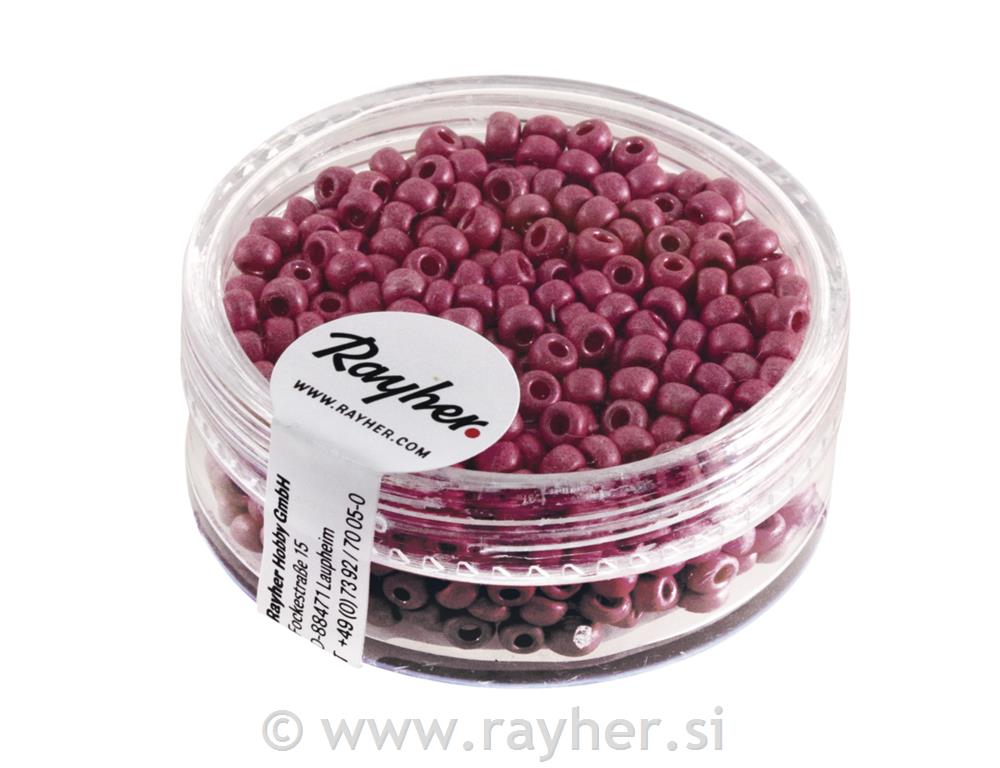 Metallic rocailles, beamless, pale-pink,