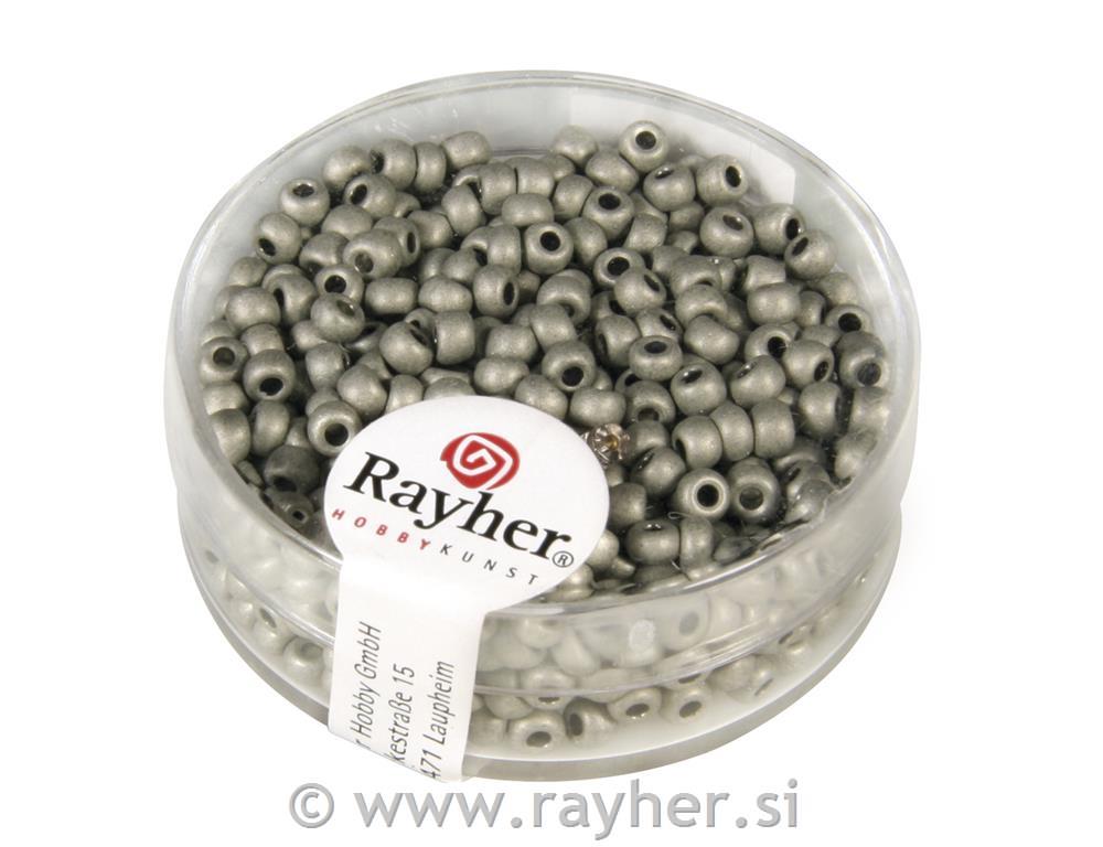 Perle metalik,okrugle, srebro, oko 2.6 mm, 17 g