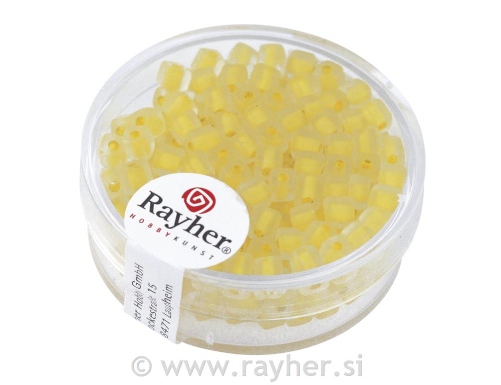 Perle "Arctica" kocke, žute boje, 3,4 mm, isključene