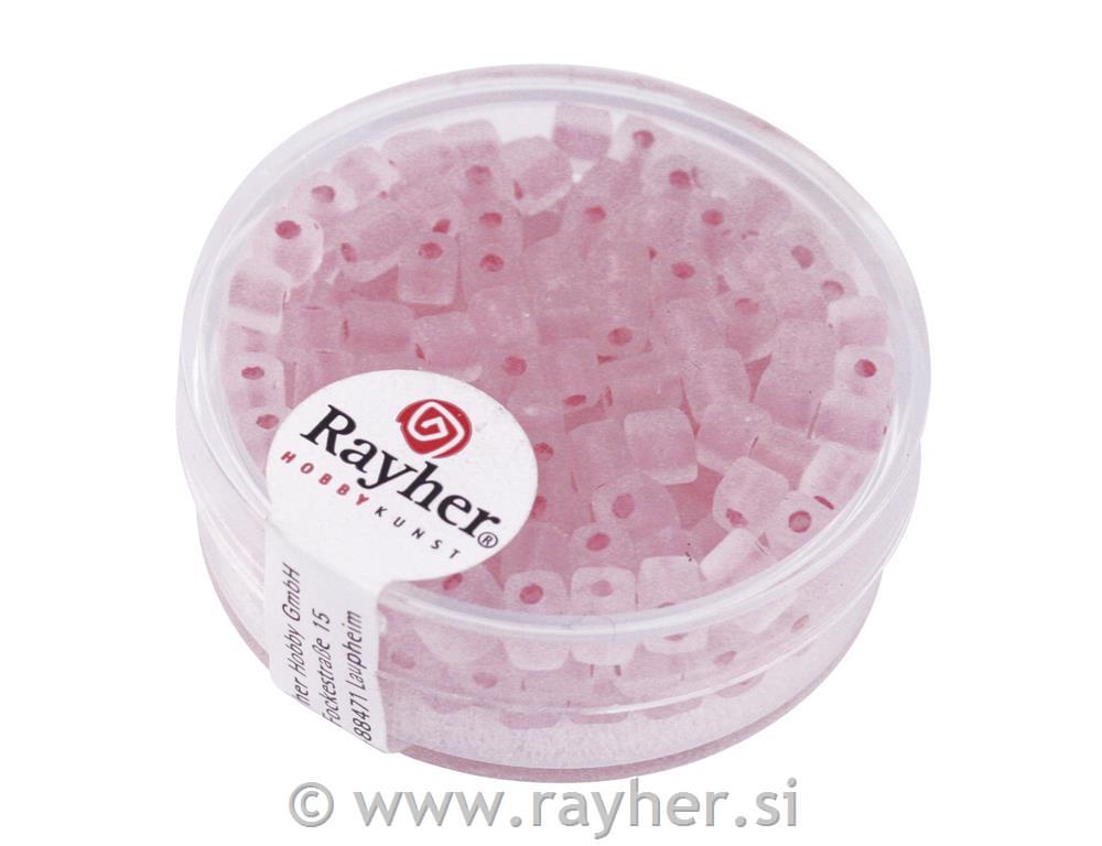 Perle "Arctica" kocka, ružičasta, 3,4 mm, 15 g