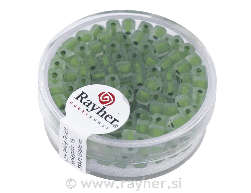 Perle "Arctica" kocka, zelene, 3,4 mm, 15 g