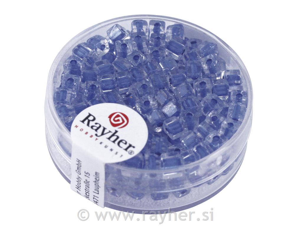 Perle "Arktica", kocka, sjajna, tam.plava, 3,4 mm, 15 g