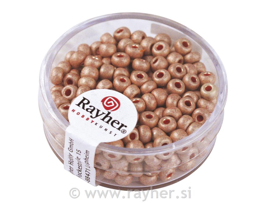 Perle metalik, okrugla, narančasta, 4 mm, 17 g