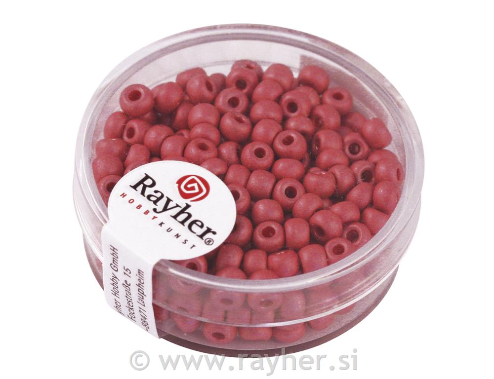 Perle metalik, okrugla, ružičasta, 4 mm,17 g