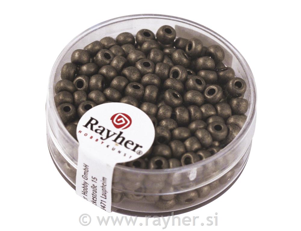 Perle metalik, okrugla, antracit, 4 mm,17 g