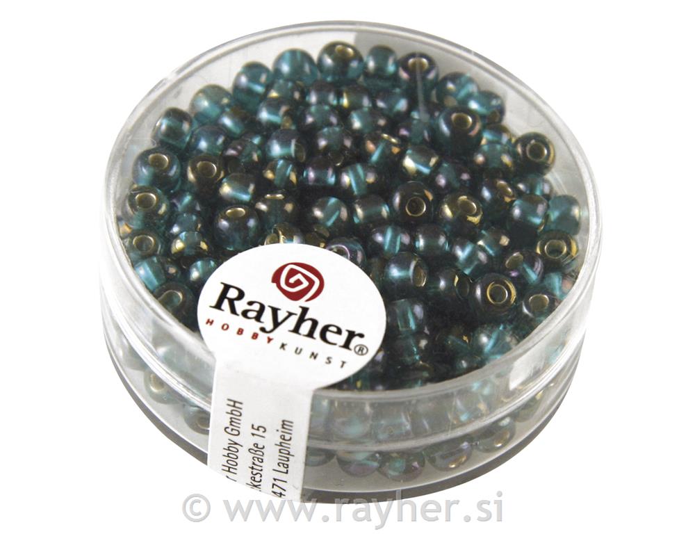 Perle,rainbow, srebrno središte, oko 4 mm, smaragd, 17g