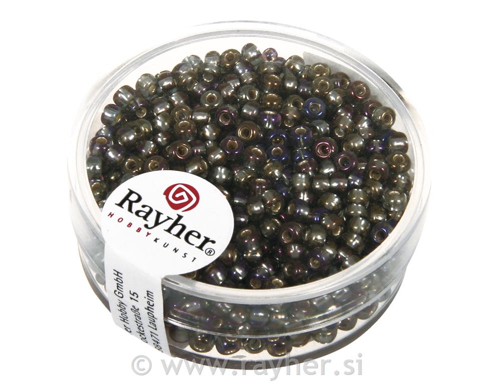 Perle mavrične s srebrno sredino, o 2,6 mm, sive, 17g