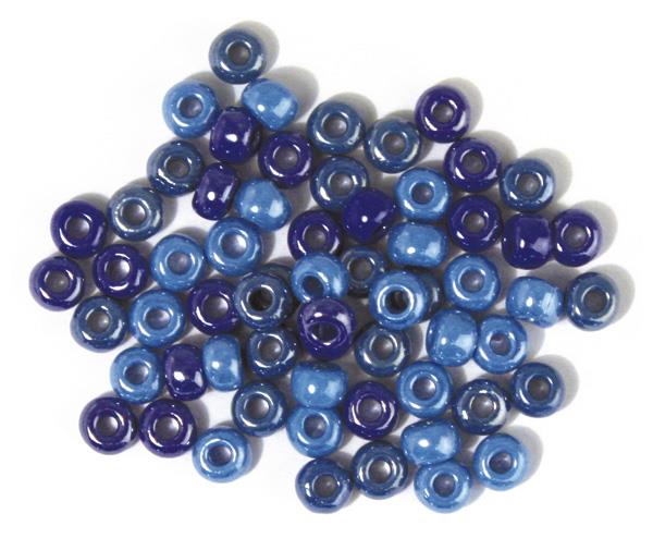 Perle steklene z večjo luknjo, opak,mod.-turk, o 6,7 mm, 55g