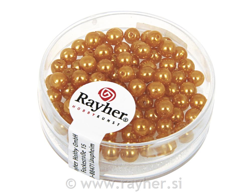 Glass beads "Renaissance", 4 mm o, golde