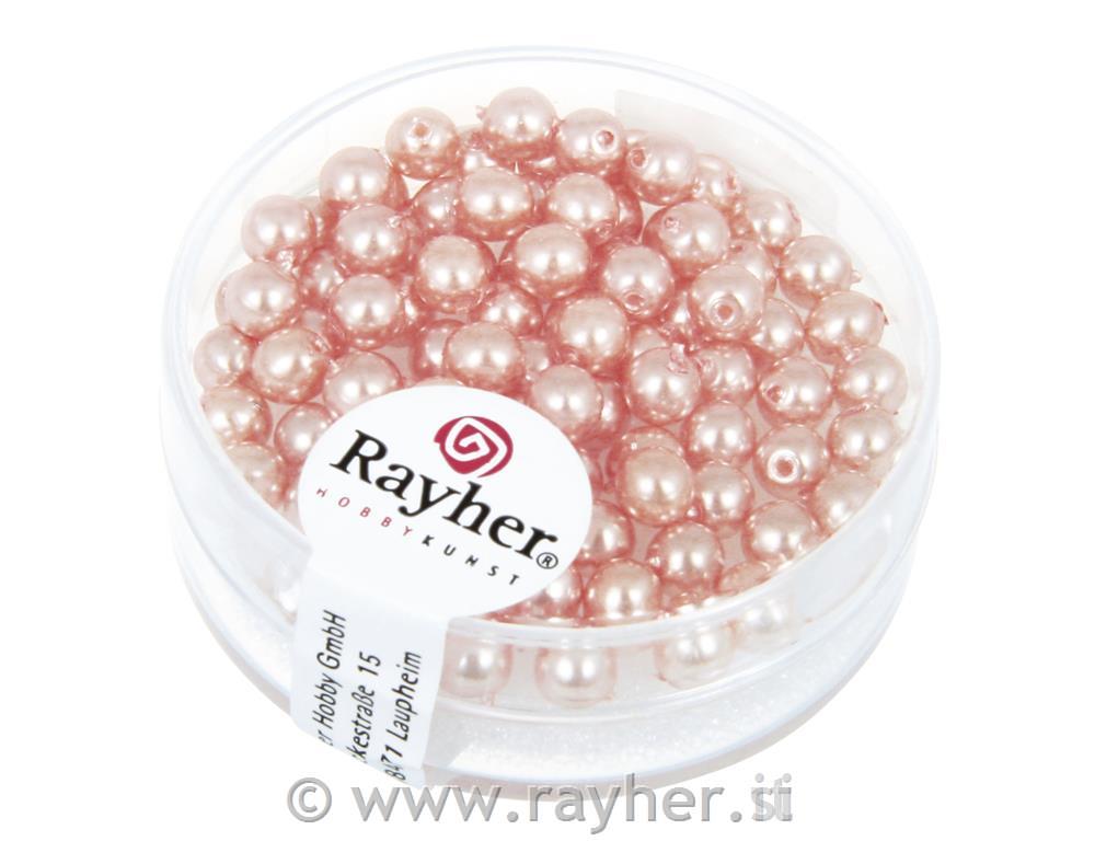 Perle staklo "Renaissance", tem.roza, oko 4 mm, 85 kom.
