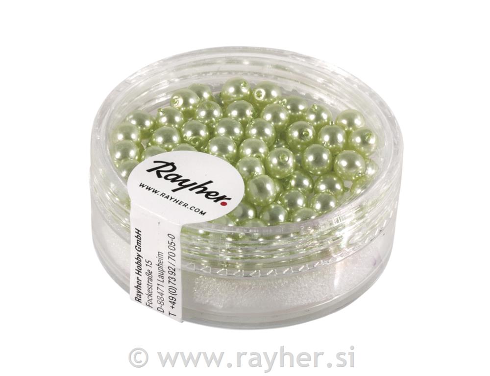 Glass beads "Renaissance", 4 mm o, lime,