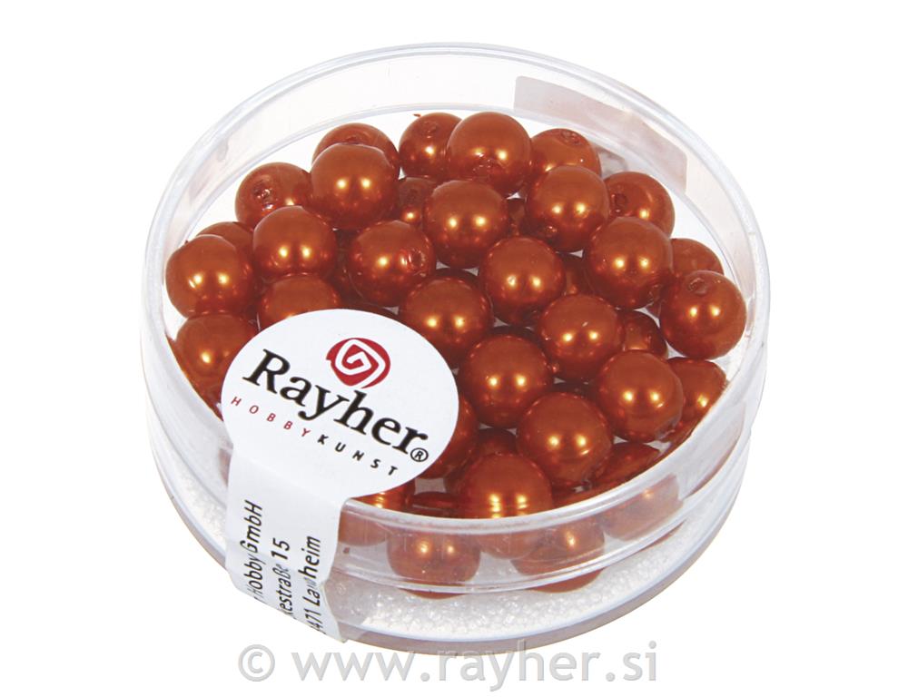 Perle steklene "Renaissance", oranžne, o 6 mm, 45 kom.