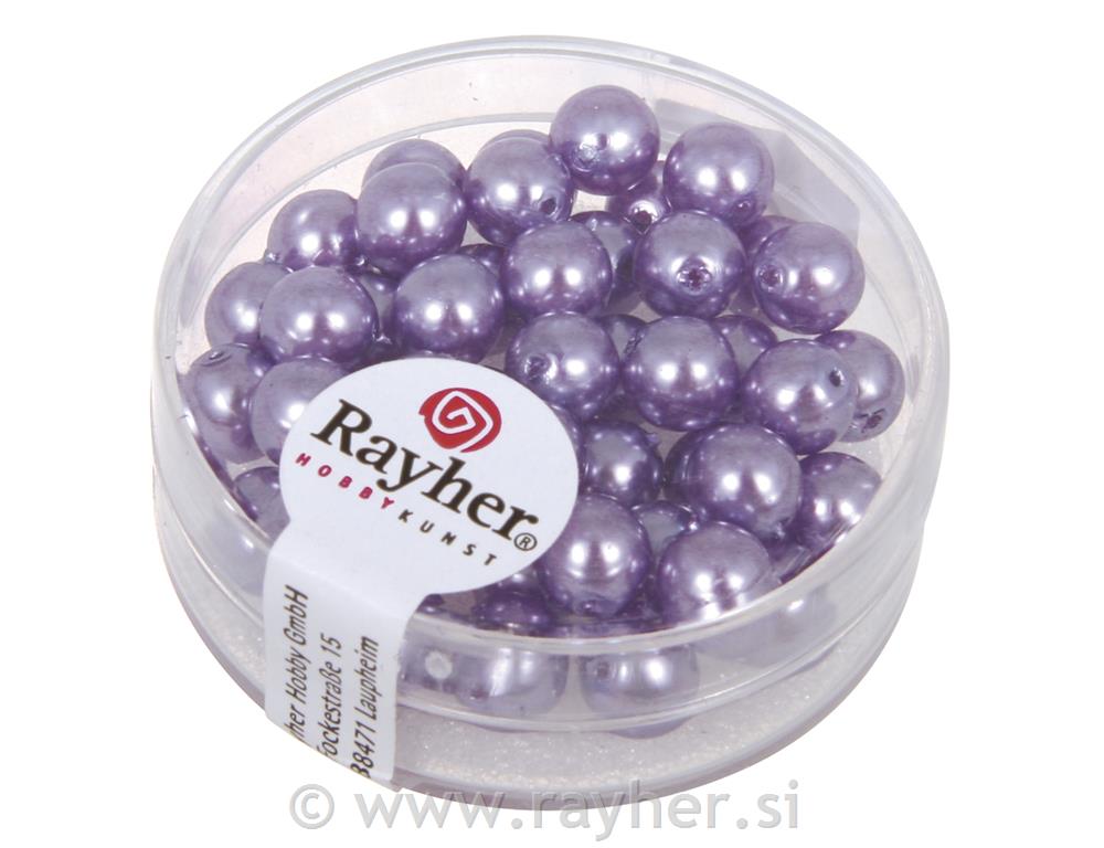 Perle staklo "Renaissance", lila, oko 6mm, 45 kom.