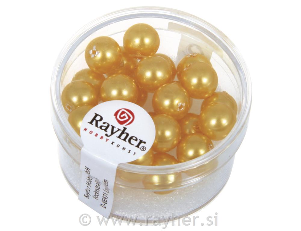 Perle steklene "Renaissance", sončno rumene, o 8 mm, 25 kom.