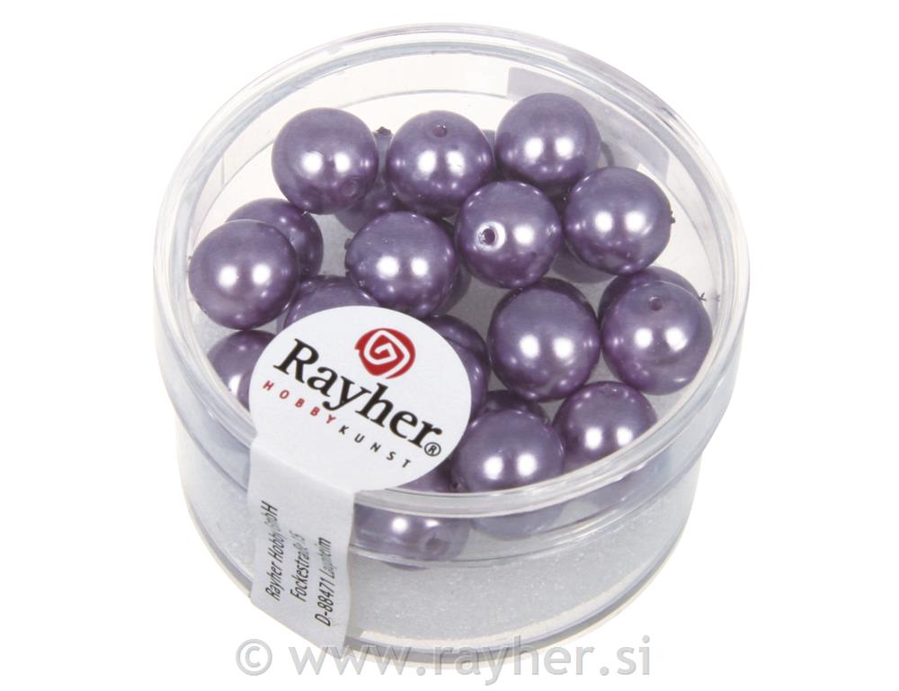 Perle staklo "Renaissance", lila, oko 8mm, 25 kom.