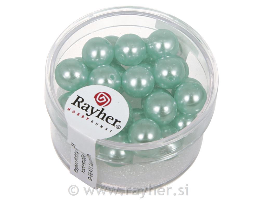 Perle steklene "Renaissance", turkizna, o 8 mm, 25 kom.