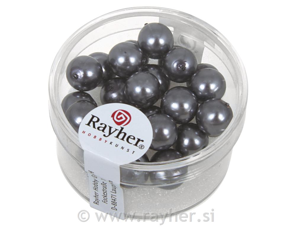 Glass beads "Renaissance", 8 mm o, anthr