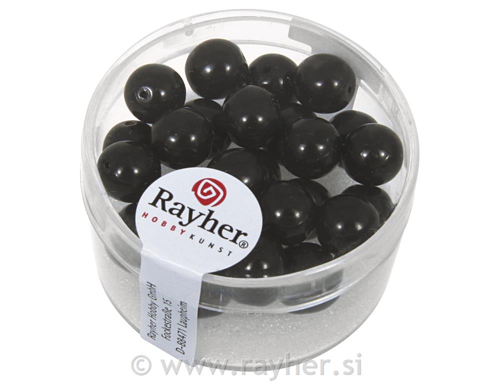 Glass beads "Renaissance", 8 mm o, black