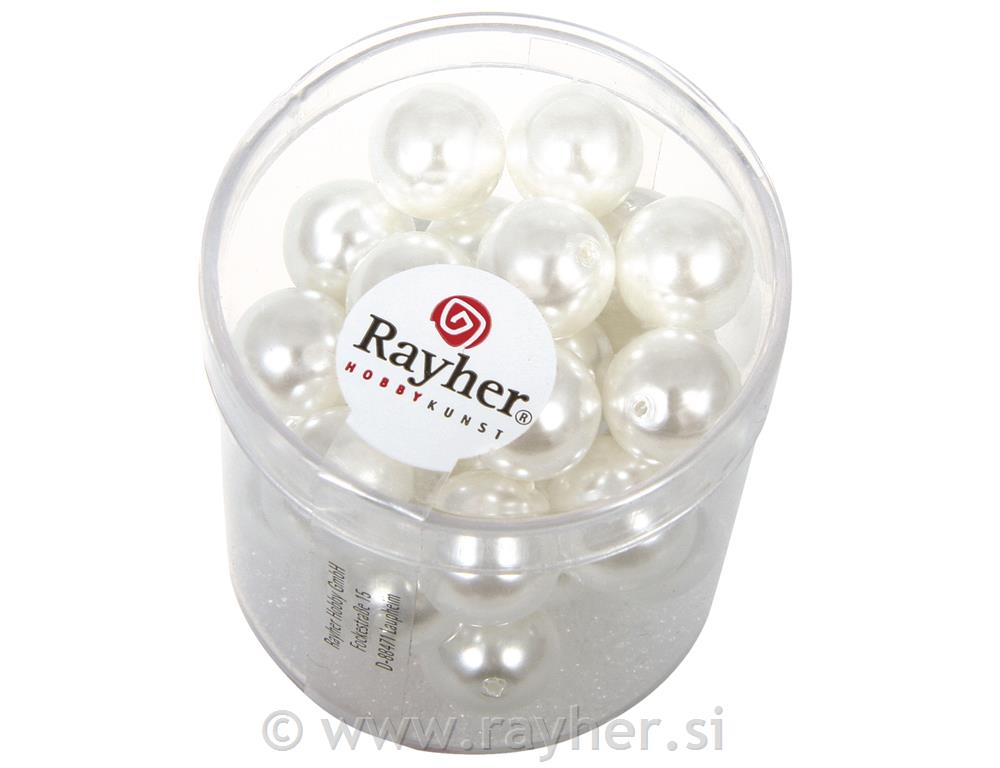 Glass beads "Renaissance", 10 mm o, snow