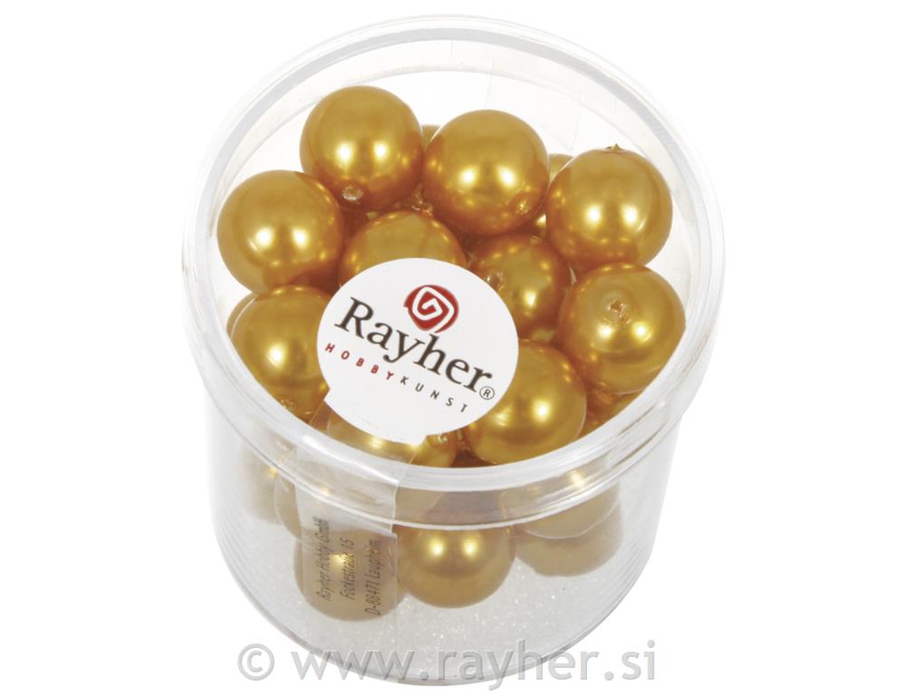 Perle staklo "Renaissance", zlatno žutabr., Oko 10 mm, 35 kom.