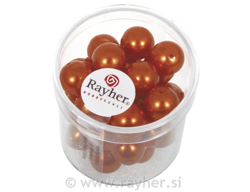 Perle steklene "Renaissance", oranžne, o 10 mm, 35 kom.